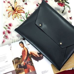TRIBE ALIVE NWT Black Leather Clutch